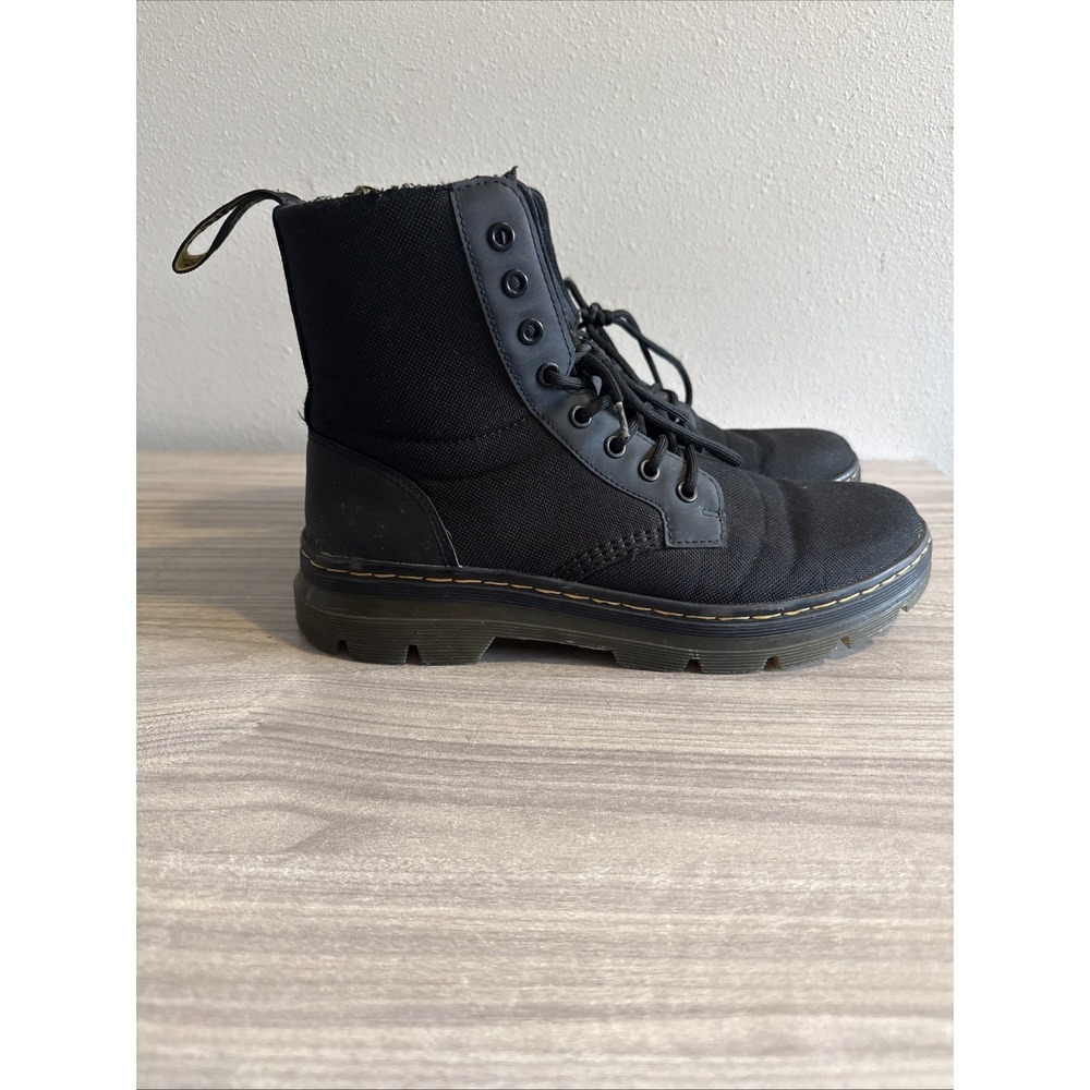 Dr. Martens Boots Mens Size 10 Black Combs Canvas Combat Lace Up Casual Shoes